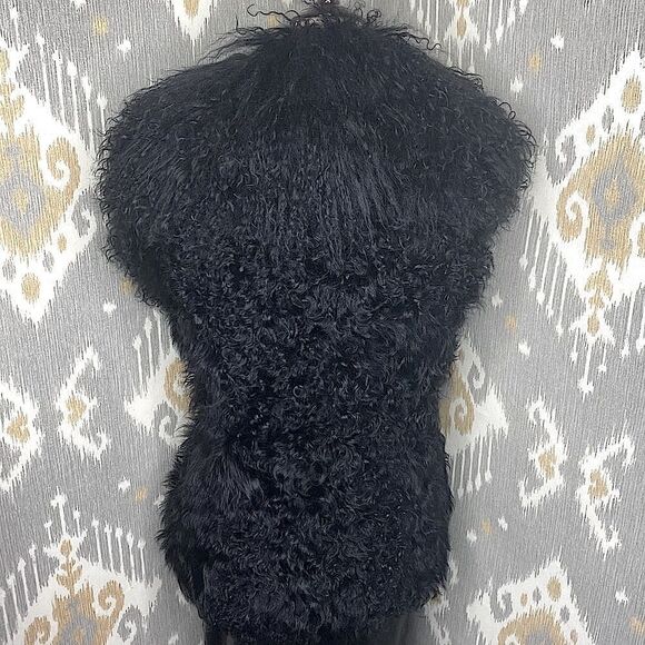 Ralph Lauren Long Black Curly Lamb Shearling Vest - Picture 16 of 16
